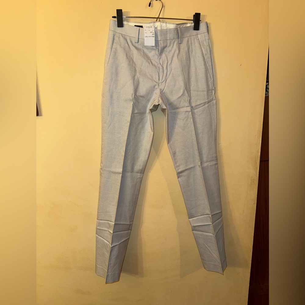 J Crew Men’s Ludlow Slim Cotton Blue/White Pants, 28x32